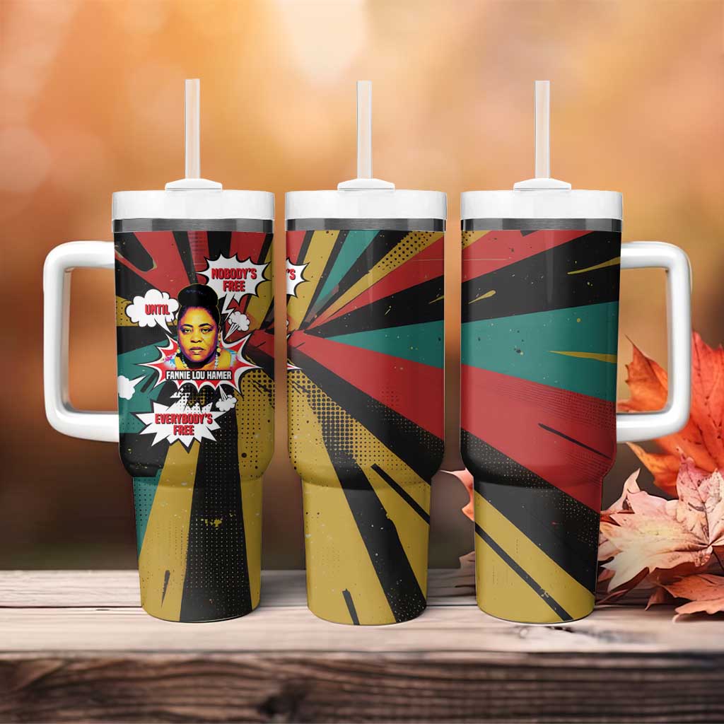 Fannie Lou Hamer Tumbler With Handle with Pop Art Comic Style Design Bold Quote and Civil Rights Tribute - Wonder Print Shop
