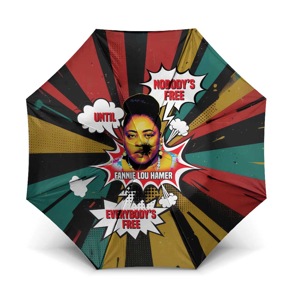 Fannie Lou Hamer Umbrella with Pop Art Comic Style Design Bold Quote and Civil Rights Tribute - Wonder Print Shop