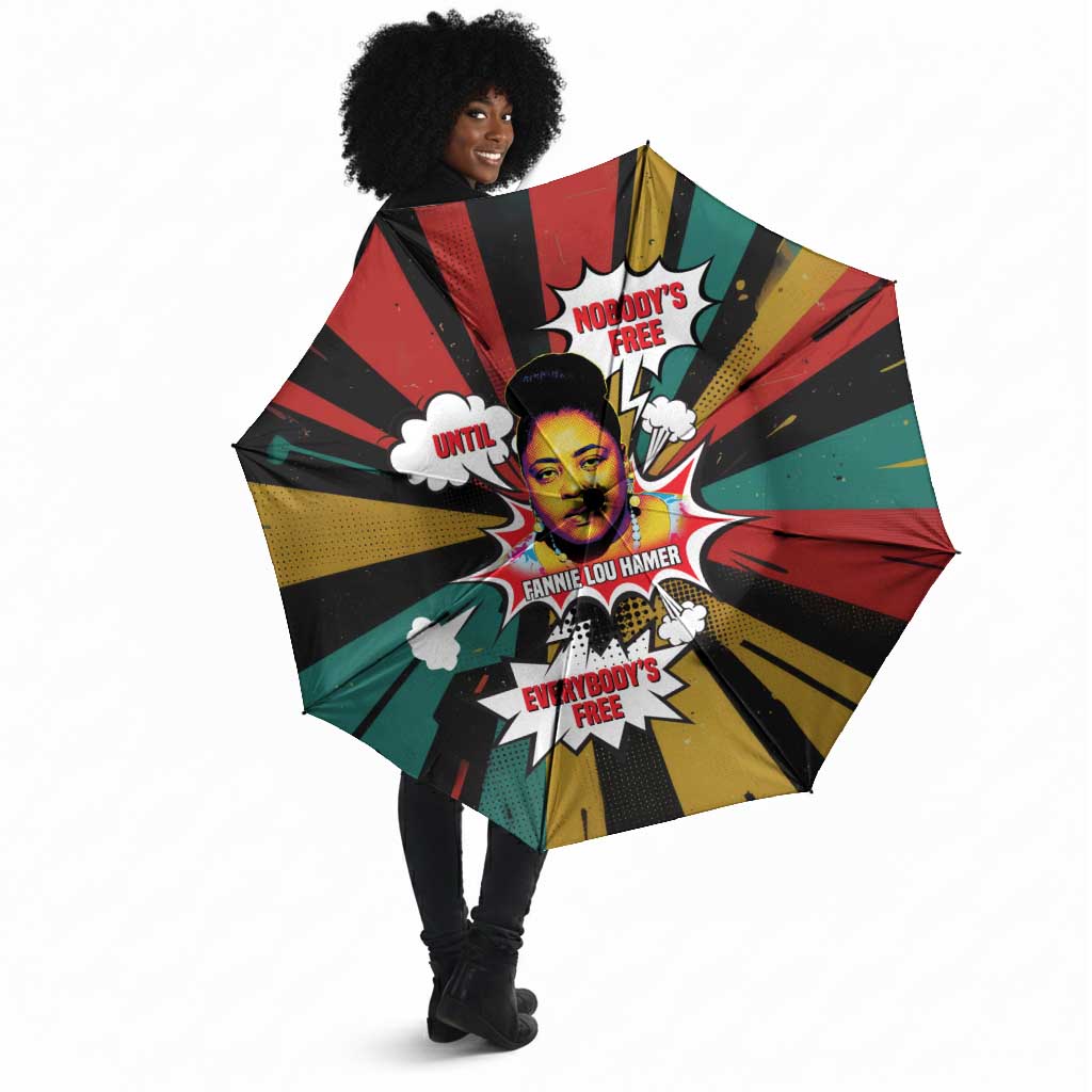 Fannie Lou Hamer Umbrella with Pop Art Comic Style Design Bold Quote and Civil Rights Tribute - Wonder Print Shop