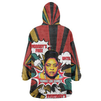 Fannie Lou Hamer Wearable Blanket Hoodie with Pop Art Comic Style Design Bold Quote and Civil Rights Tribute - Wonder Print Shop