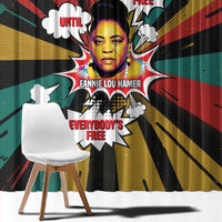 Fannie Lou Hamer Window Curtain with Pop Art Comic Style Design Bold Quote and Civil Rights Tribute - Wonder Print Shop