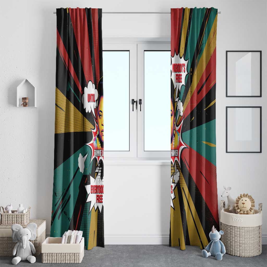 Fannie Lou Hamer Window Curtain with Pop Art Comic Style Design Bold Quote and Civil Rights Tribute - Wonder Print Shop