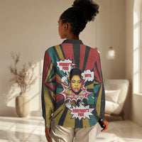 Fannie Lou Hamer Women Casual Shirt with Pop Art Comic Style Design Bold Quote and Civil Rights Tribute - Wonder Print Shop