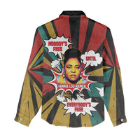 Fannie Lou Hamer Women Casual Shirt with Pop Art Comic Style Design Bold Quote and Civil Rights Tribute - Wonder Print Shop