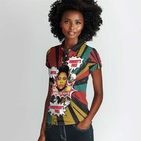 Fannie Lou Hamer Women Polo Shirt with Pop Art Comic Style Design Bold Quote and Civil Rights Tribute - Wonder Print Shop