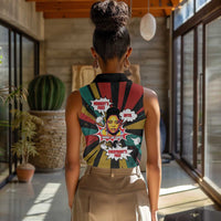 Fannie Lou Hamer Women Sleeveless Polo Shirt with Pop Art Comic Style Design Bold Quote and Civil Rights Tribute - Wonder Print Shop