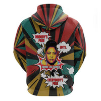 Fannie Lou Hamer Zip Hoodie with Pop Art Comic Style Design Bold Quote and Civil Rights Tribute - Wonder Print Shop