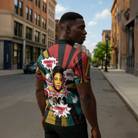 Fannie Lou Hamer Zipper Polo Shirt with Pop Art Comic Style Design Bold Quote and Civil Rights Tribute - Wonder Print Shop