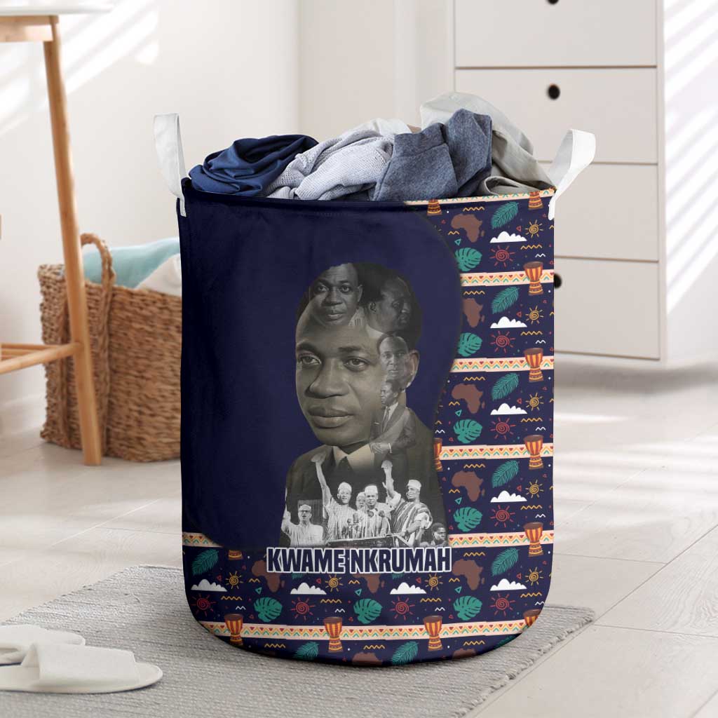 Kwame Nkrumah Laundry Basket Ghana Pan-African Print Design Portrait and Anti-Colonial Legacy Tribute - Wonder Print Shop