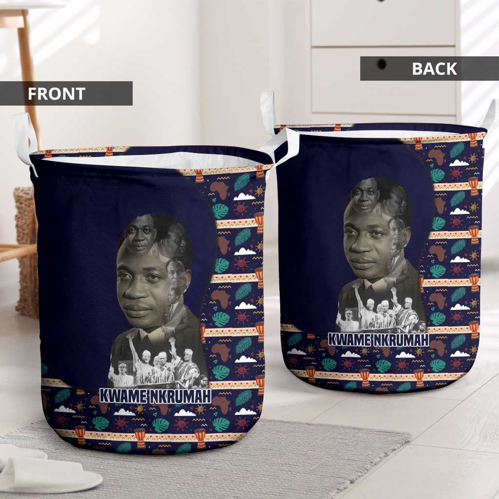 Kwame Nkrumah Laundry Basket Ghana Pan-African Print Design Portrait and Anti-Colonial Legacy Tribute - Wonder Print Shop