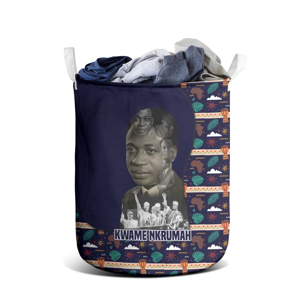 Kwame Nkrumah Laundry Basket Ghana Pan-African Print Design Portrait and Anti-Colonial Legacy Tribute - Wonder Print Shop