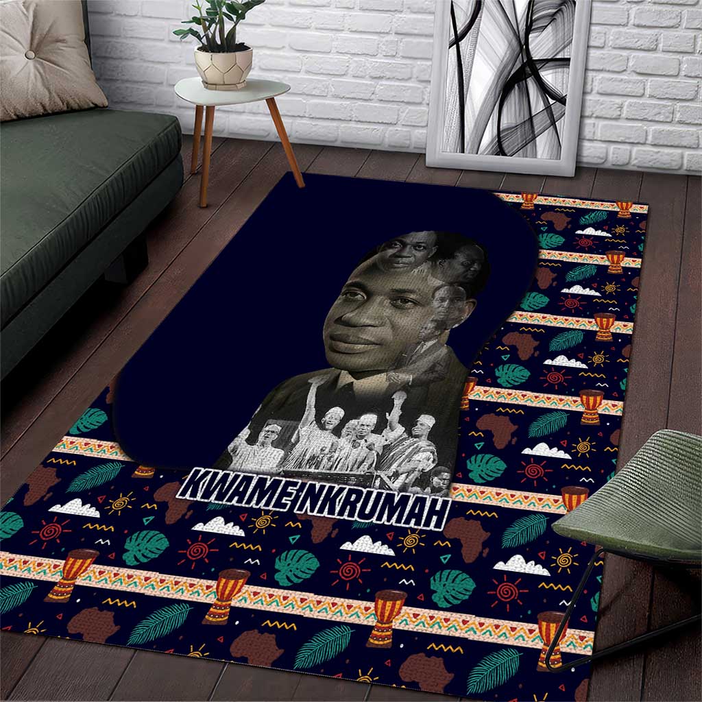 Kwame Nkrumah Area Rug Ghana Pan-African Print Design Portrait and Anti-Colonial Legacy Tribute - Wonder Print Shop