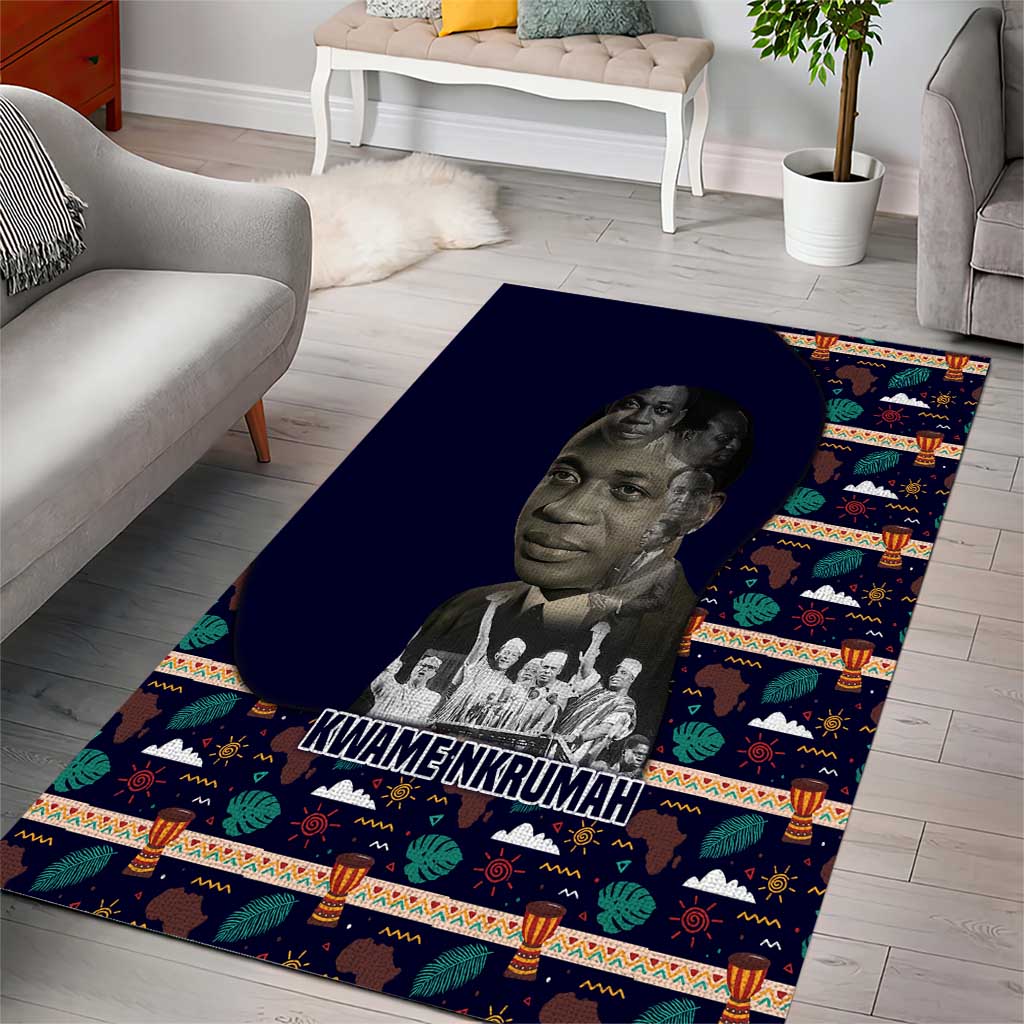 Kwame Nkrumah Area Rug Ghana Pan-African Print Design Portrait and Anti-Colonial Legacy Tribute - Wonder Print Shop