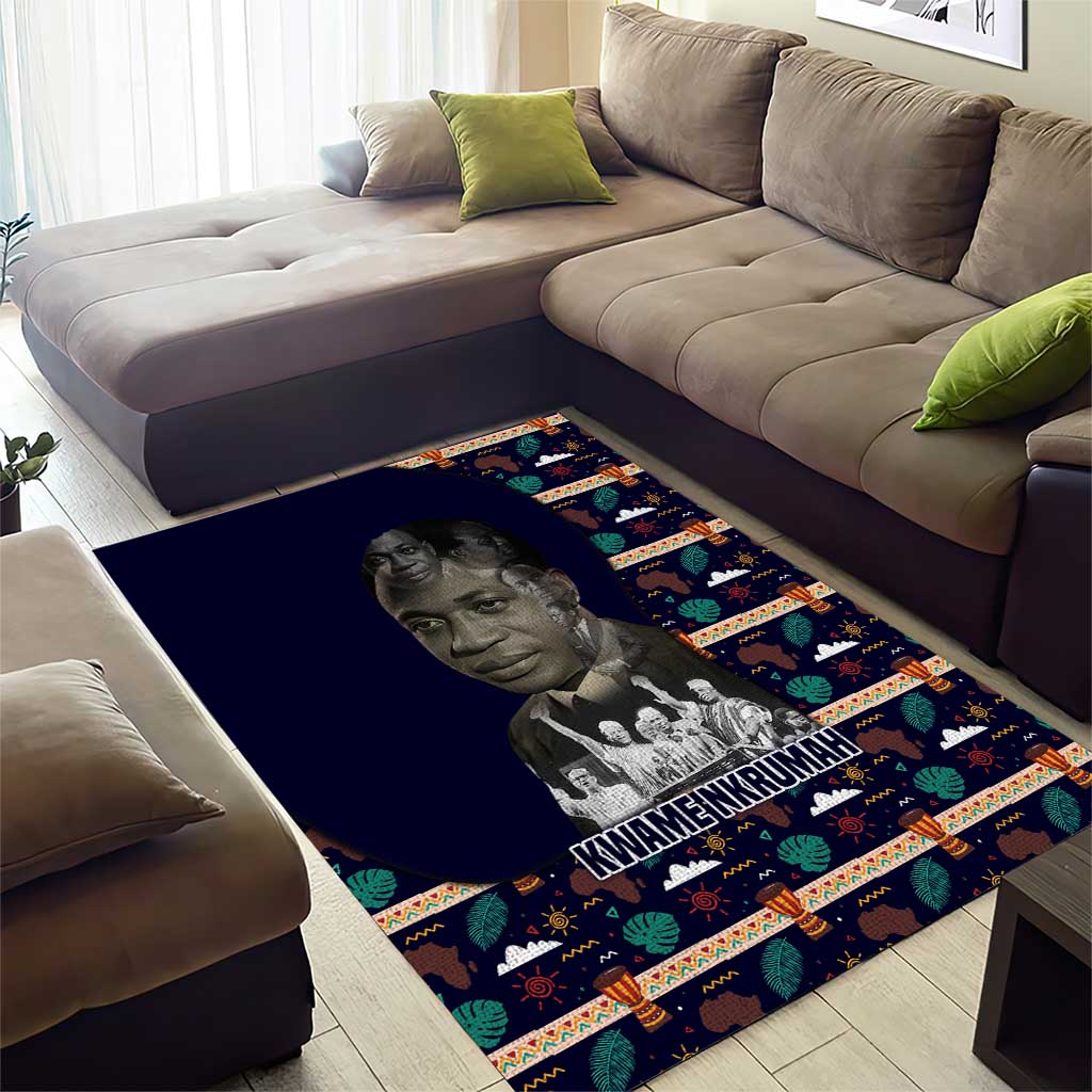 Kwame Nkrumah Area Rug Ghana Pan-African Print Design Portrait and Anti-Colonial Legacy Tribute - Wonder Print Shop