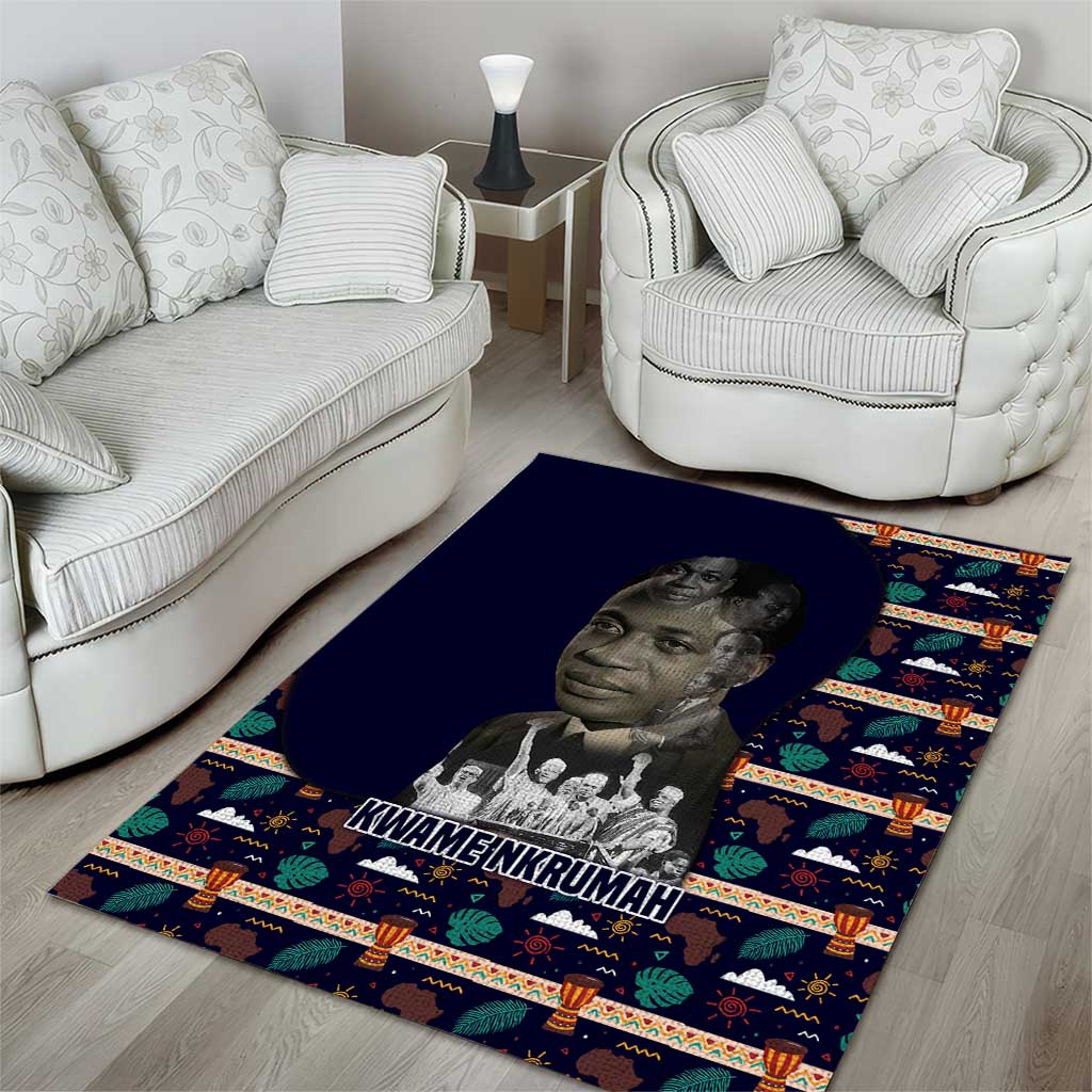 Kwame Nkrumah Area Rug Ghana Pan-African Print Design Portrait and Anti-Colonial Legacy Tribute - Wonder Print Shop