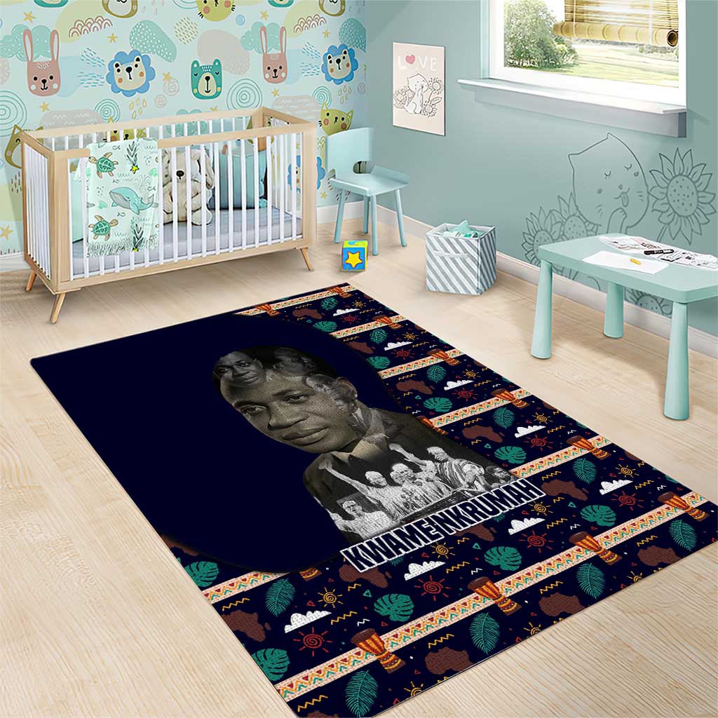 Kwame Nkrumah Area Rug Ghana Pan-African Print Design Portrait and Anti-Colonial Legacy Tribute - Wonder Print Shop