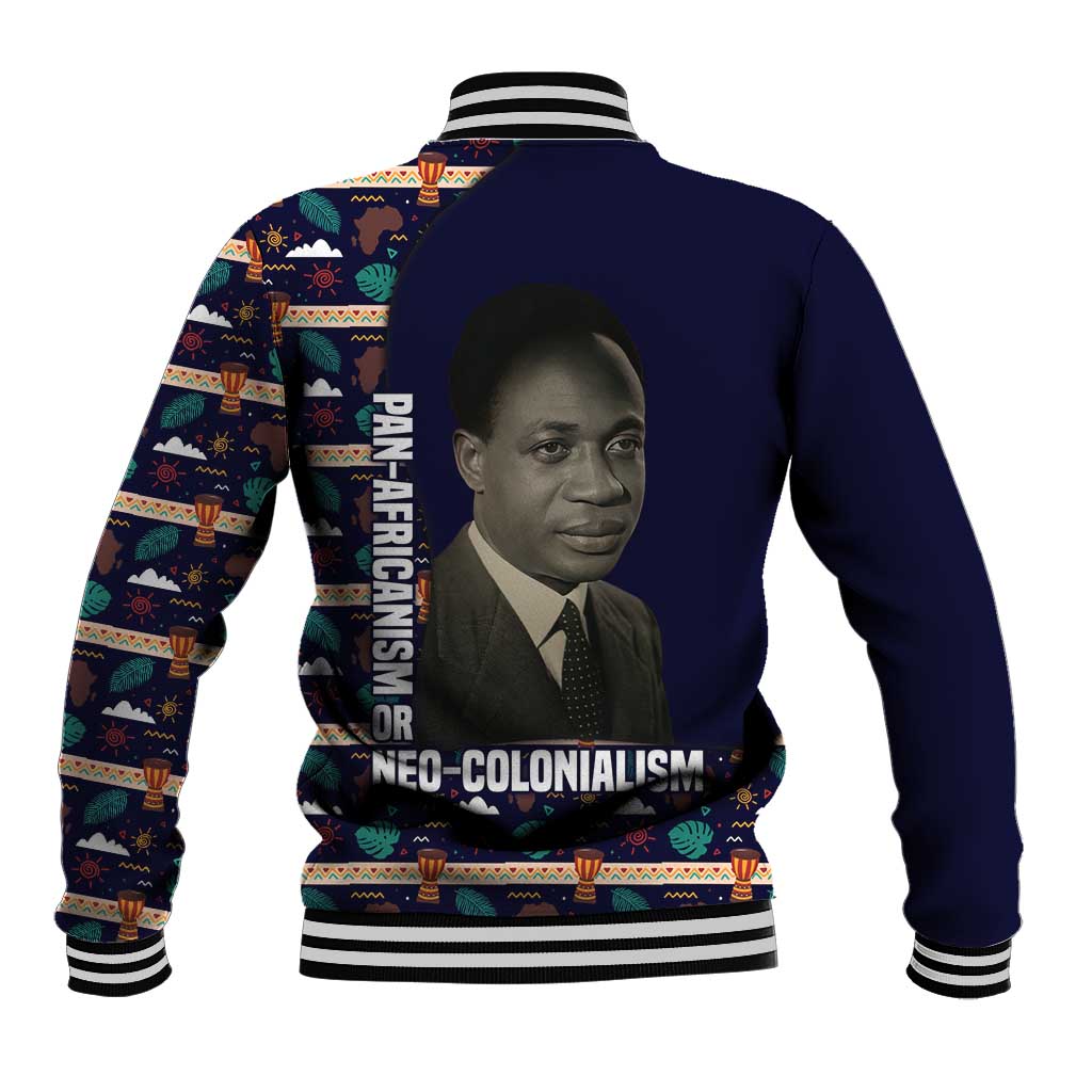 Kwame Nkrumah Baseball Jacket Ghana Pan-African Print Design Portrait and Anti-Colonial Legacy Tribute - Wonder Print Shop