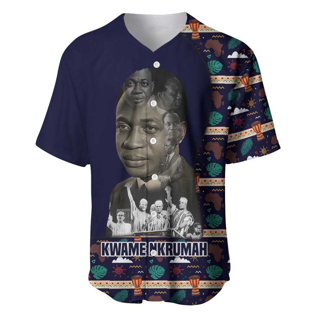 Kwame Nkrumah Baseball Jersey Ghana Pan-African Print Design Portrait and Anti-Colonial Legacy Tribute - Wonder Print Shop
