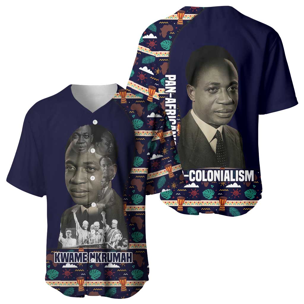Kwame Nkrumah Baseball Jersey Ghana Pan-African Print Design Portrait and Anti-Colonial Legacy Tribute - Wonder Print Shop