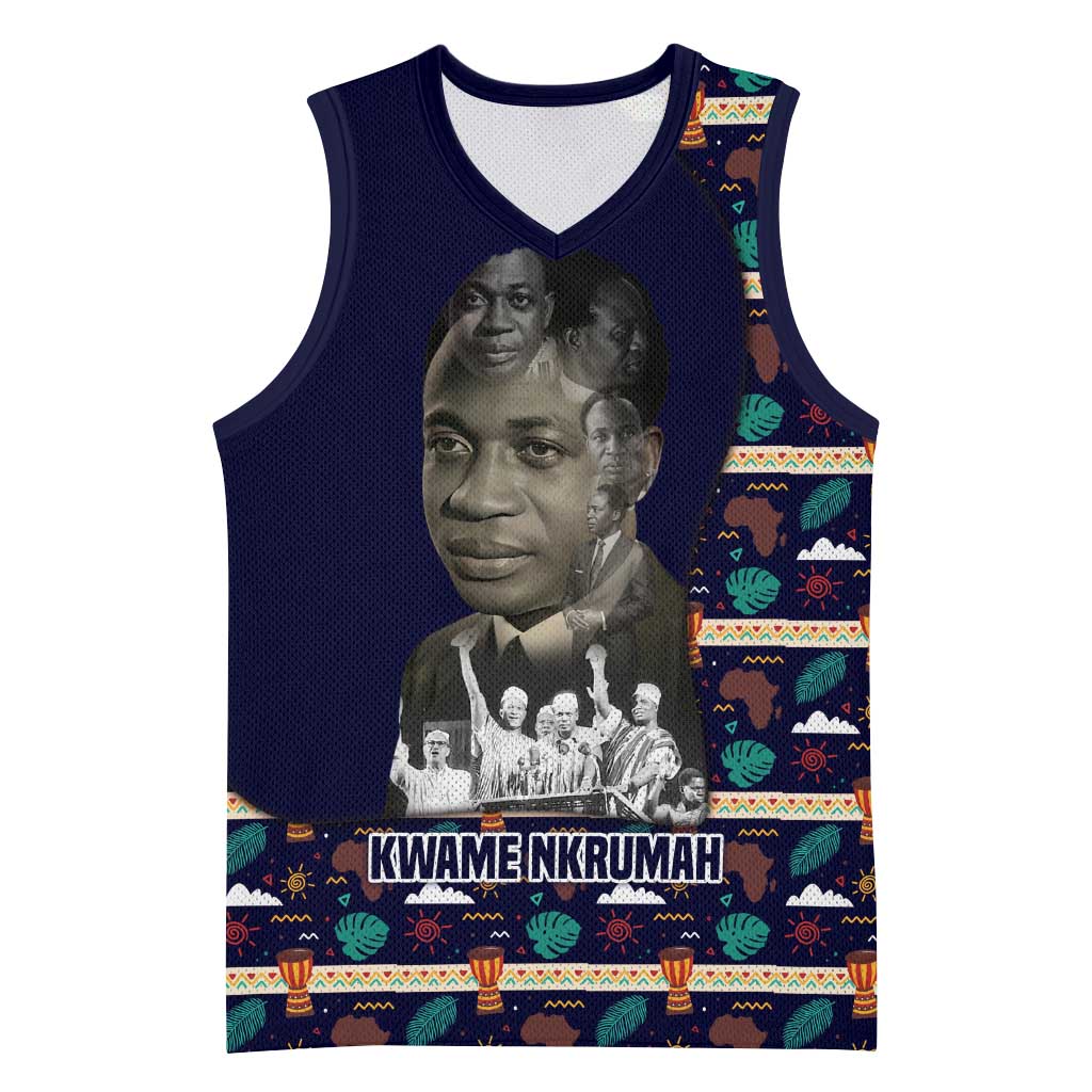 Kwame Nkrumah Basketball Jersey Ghana Pan-African Print Design Portrait and Anti-Colonial Legacy Tribute - Wonder Print Shop