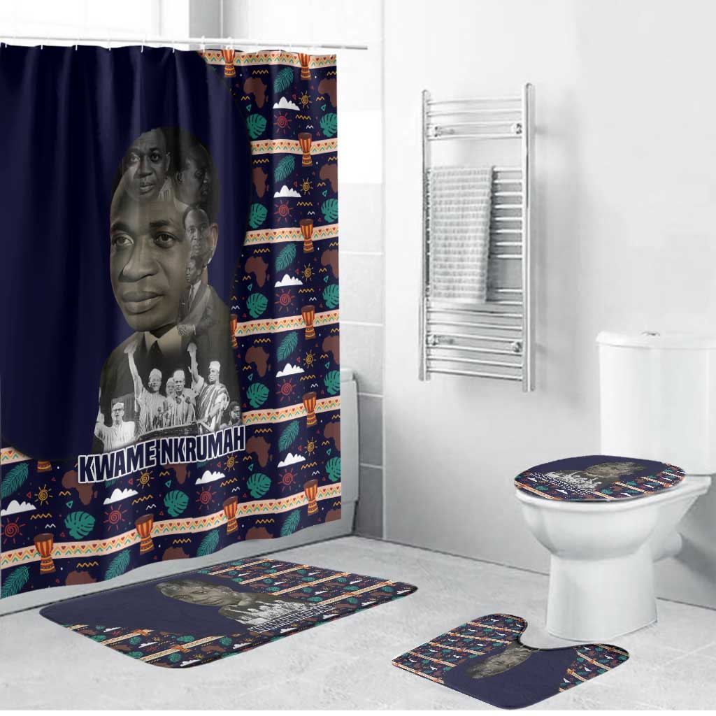 Kwame Nkrumah Bathroom Set Ghana Pan-African Print Design Portrait and Anti-Colonial Legacy Tribute - Wonder Print Shop