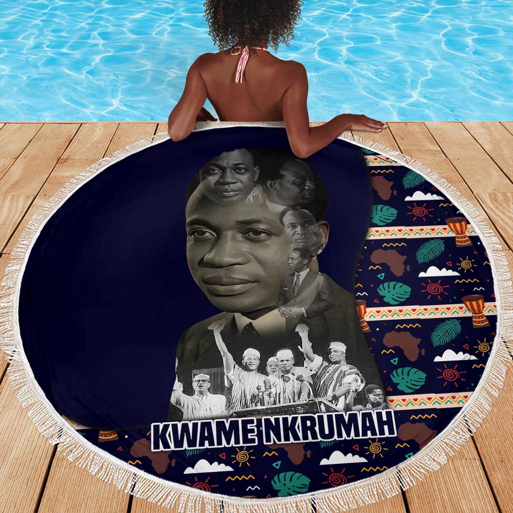 Kwame Nkrumah Beach Blanket Ghana Pan-African Print Design Portrait and Anti-Colonial Legacy Tribute - Wonder Print Shop