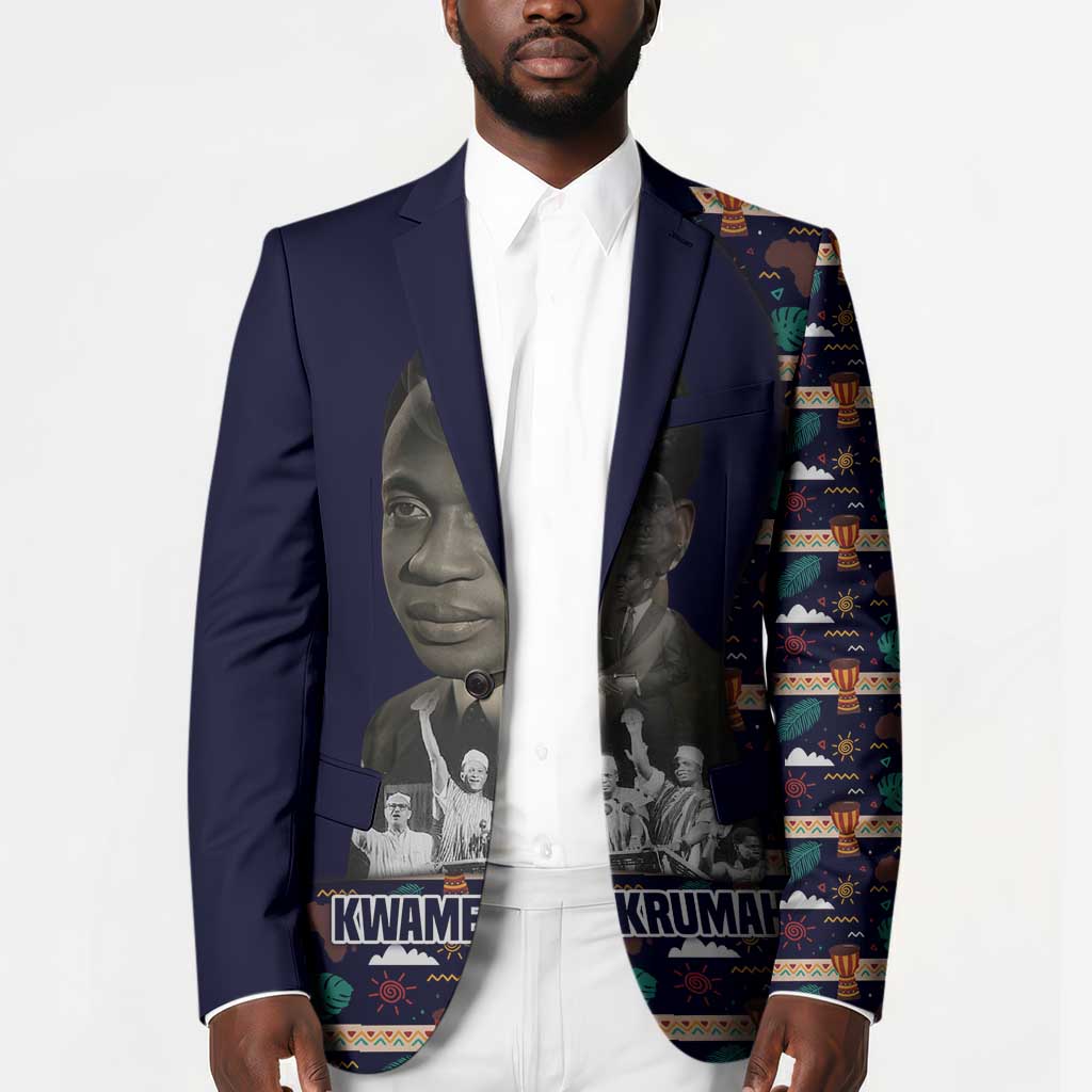 Kwame Nkrumah Blazer Ghana Pan-African Print Design Portrait and Anti-Colonial Legacy Tribute - Wonder Print Shop