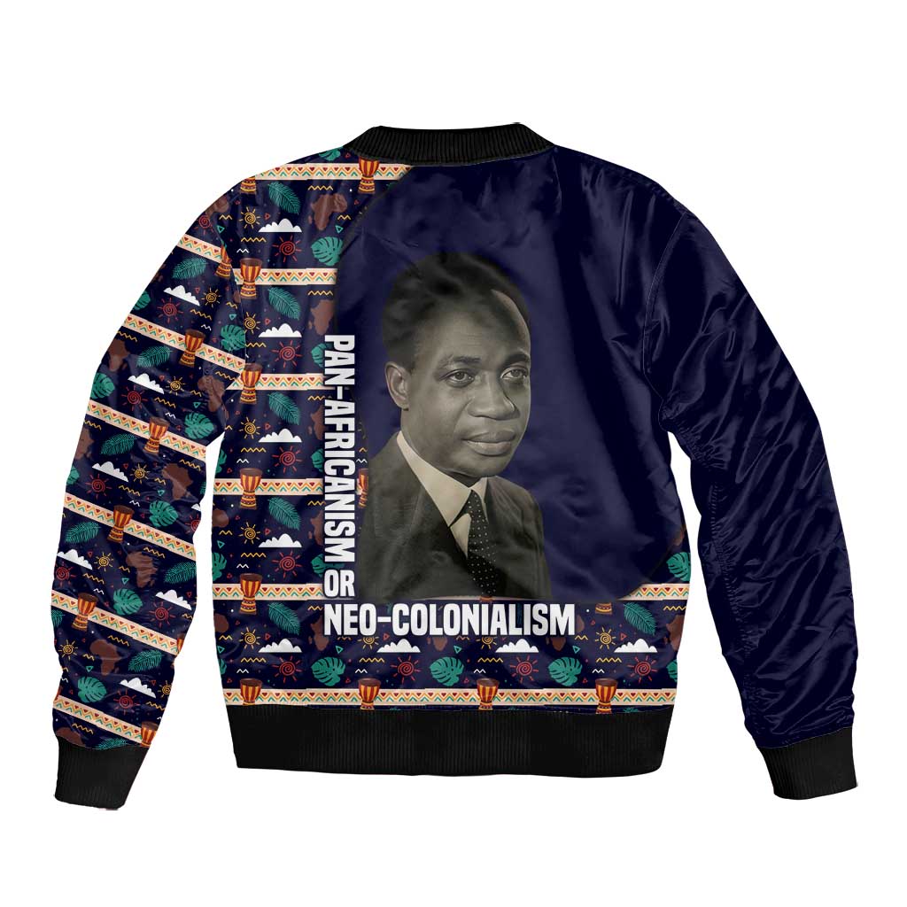 Kwame Nkrumah Bomber Jacket Ghana Pan-African Print Design Portrait and Anti-Colonial Legacy Tribute - Wonder Print Shop