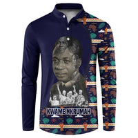Kwame Nkrumah Button Sweatshirt Ghana Pan-African Print Design Portrait and Anti-Colonial Legacy Tribute