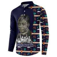 Kwame Nkrumah Button Sweatshirt Ghana Pan-African Print Design Portrait and Anti-Colonial Legacy Tribute