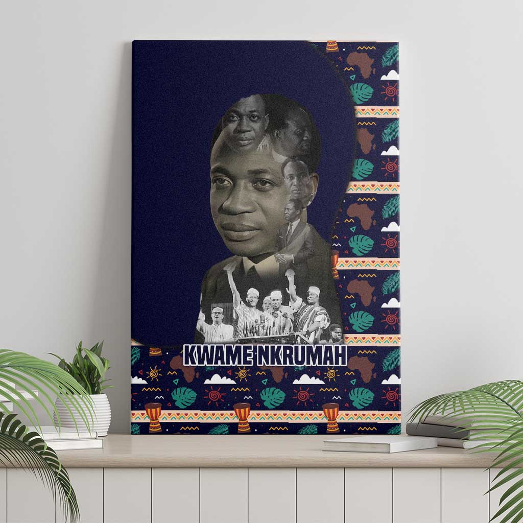 Kwame Nkrumah Canvas Wall Art Ghana Pan-African Print Design Portrait and Anti-Colonial Legacy Tribute - Wonder Print Shop