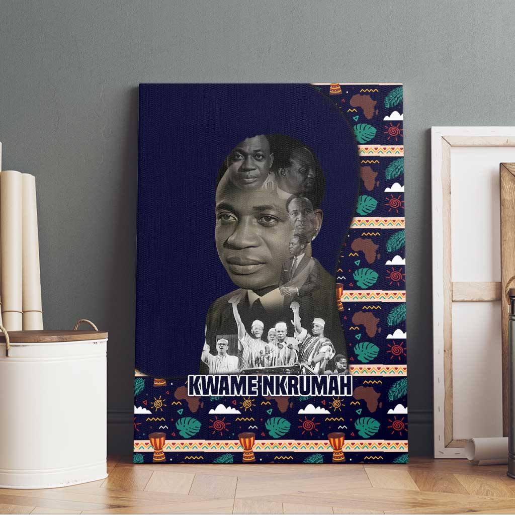 Kwame Nkrumah Canvas Wall Art Ghana Pan-African Print Design Portrait and Anti-Colonial Legacy Tribute - Wonder Print Shop