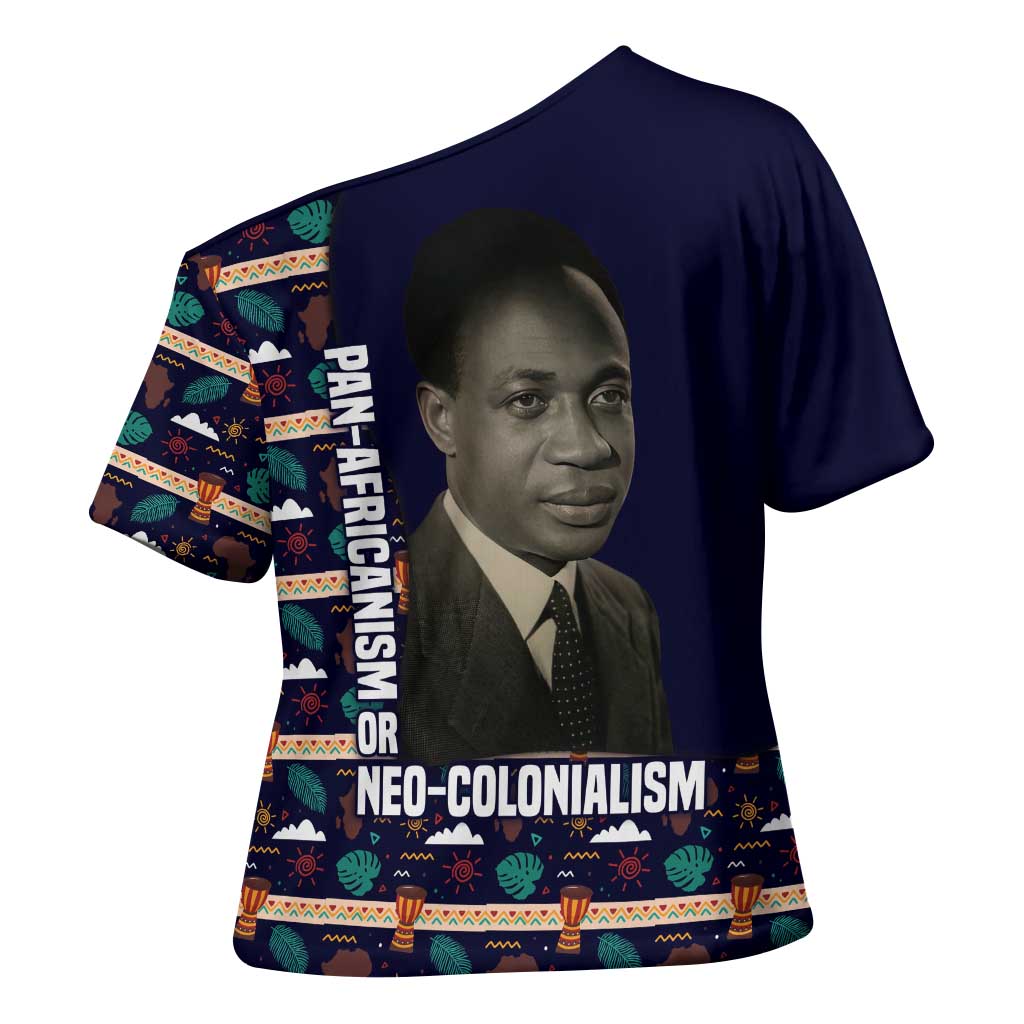 Kwame Nkrumah Cross Shoulder Shirt Ghana Pan-African Print Design Portrait and Anti-Colonial Legacy Tribute - Wonder Print Shop