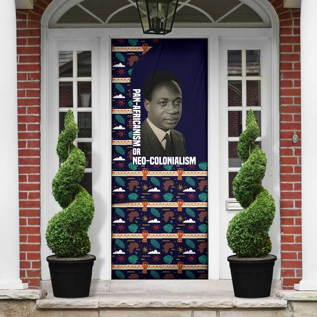 Kwame Nkrumah Door Cover Ghana Pan-African Print Design Portrait and Anti-Colonial Legacy Tribute - Wonder Print Shop