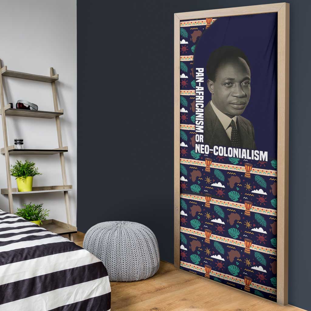 Kwame Nkrumah Door Cover Ghana Pan-African Print Design Portrait and Anti-Colonial Legacy Tribute - Wonder Print Shop