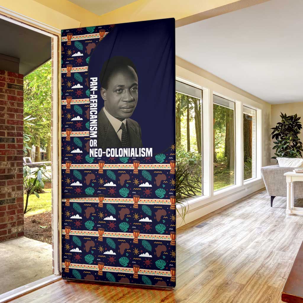 Kwame Nkrumah Door Cover Ghana Pan-African Print Design Portrait and Anti-Colonial Legacy Tribute - Wonder Print Shop