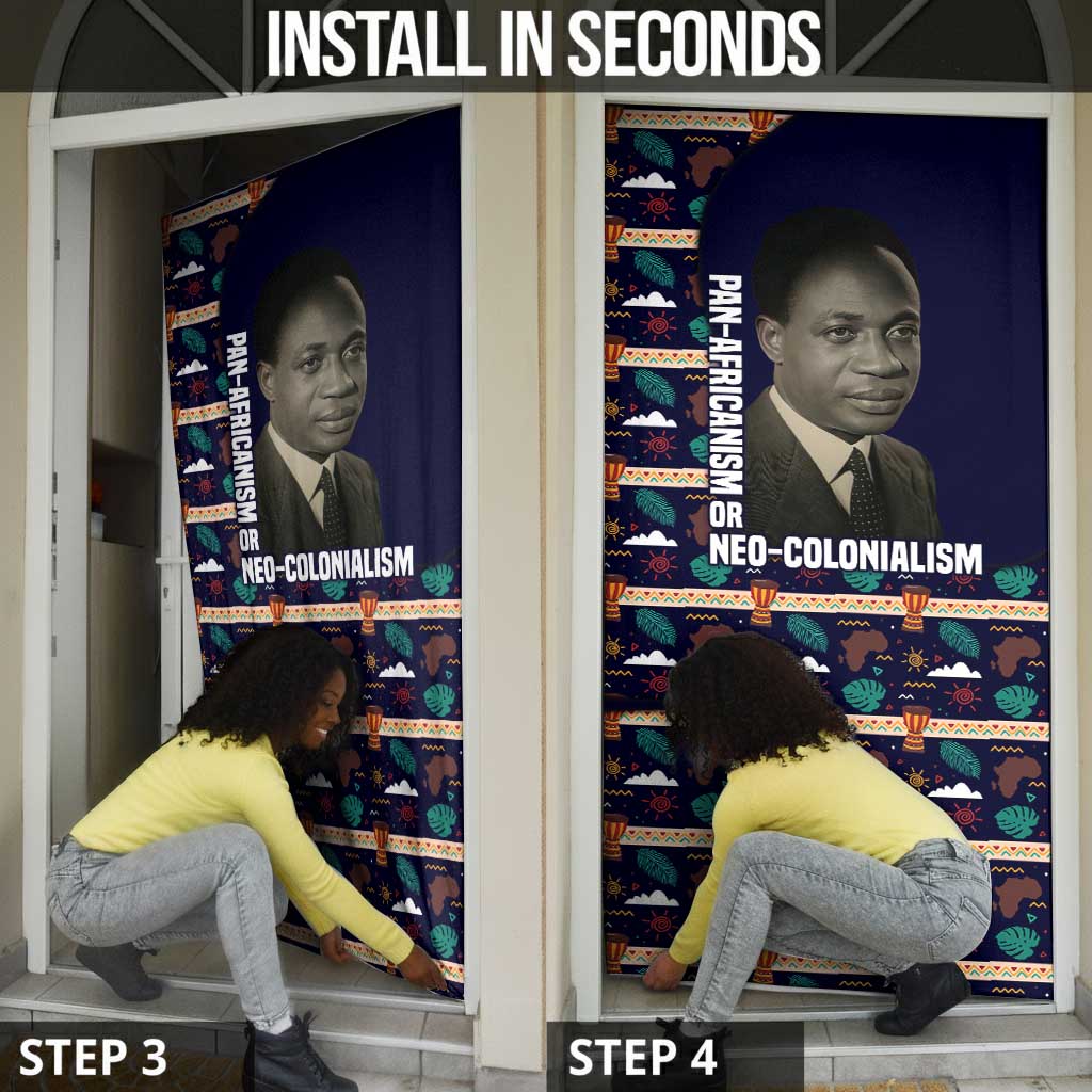 Kwame Nkrumah Door Cover Ghana Pan-African Print Design Portrait and Anti-Colonial Legacy Tribute - Wonder Print Shop