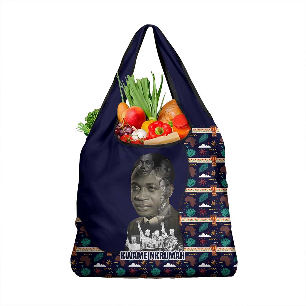 Kwame Nkrumah Grocery Bag Ghana Pan-African Print Design Portrait and Anti-Colonial Legacy Tribute - Wonder Print Shop