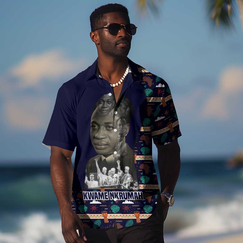 Kwame Nkrumah Hawaiian Shirt Ghana Pan-African Print Design Portrait and Anti-Colonial Legacy Tribute - Wonder Print Shop