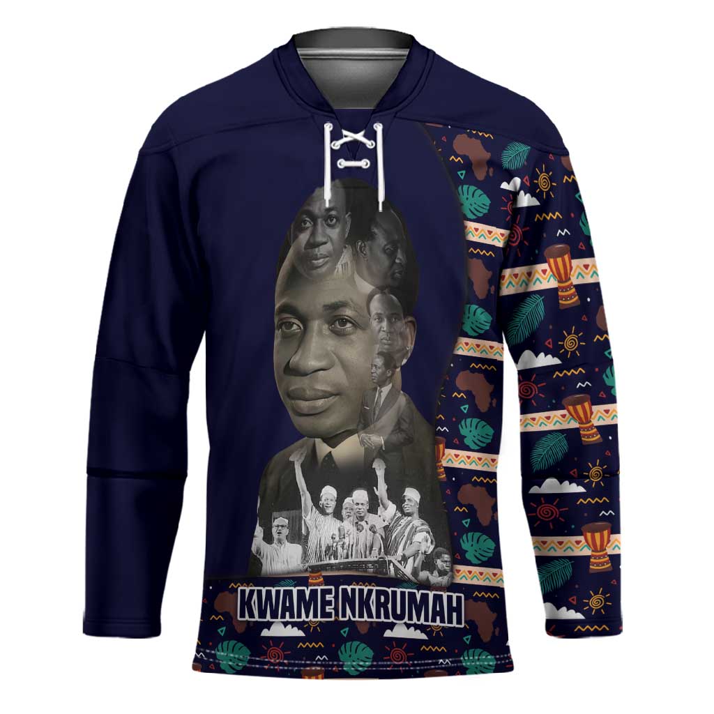 Kwame Nkrumah Hockey Jersey Ghana Pan-African Print Design Portrait and Anti-Colonial Legacy Tribute - Wonder Print Shop