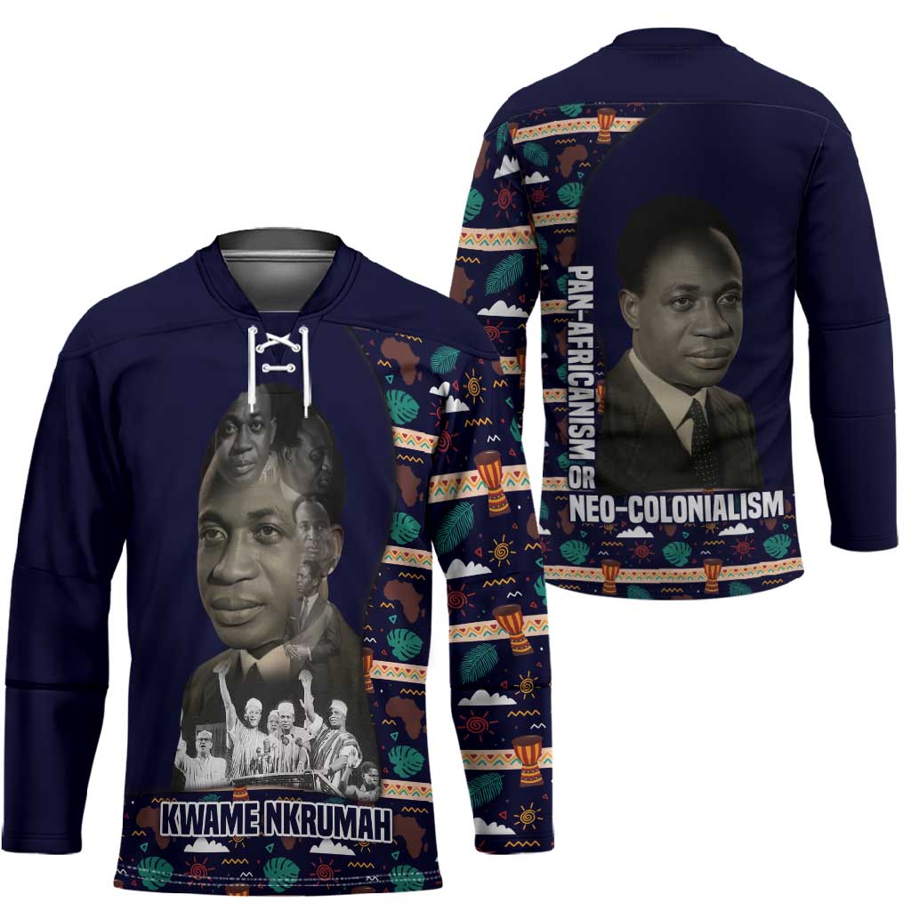 Kwame Nkrumah Hockey Jersey Ghana Pan-African Print Design Portrait and Anti-Colonial Legacy Tribute - Wonder Print Shop