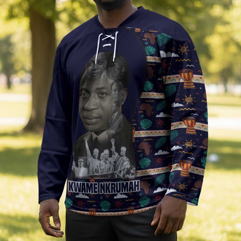 Kwame Nkrumah Hockey Jersey Ghana Pan-African Print Design Portrait and Anti-Colonial Legacy Tribute - Wonder Print Shop
