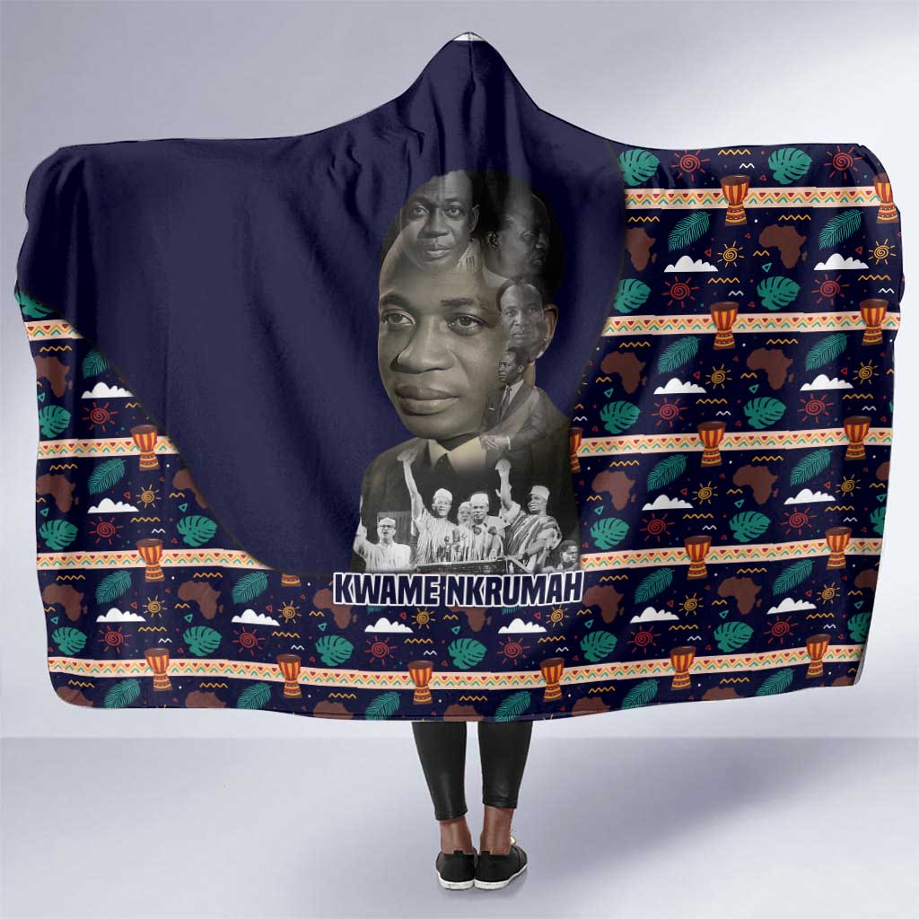 Kwame Nkrumah Hooded Blanket Ghana Pan-African Print Design Portrait and Anti-Colonial Legacy Tribute - Wonder Print Shop