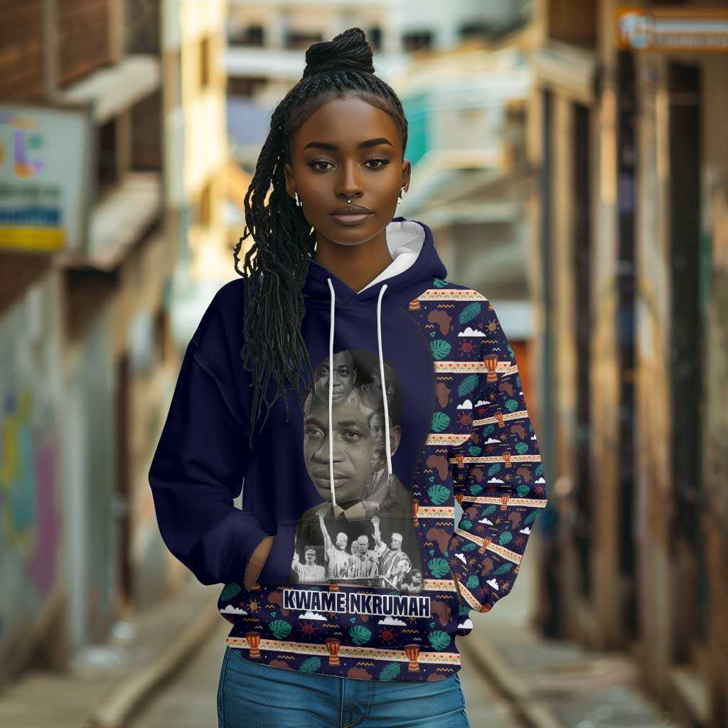 Kwame Nkrumah Hoodie Ghana Pan-African Print Design Portrait and Anti-Colonial Legacy Tribute - Wonder Print Shop