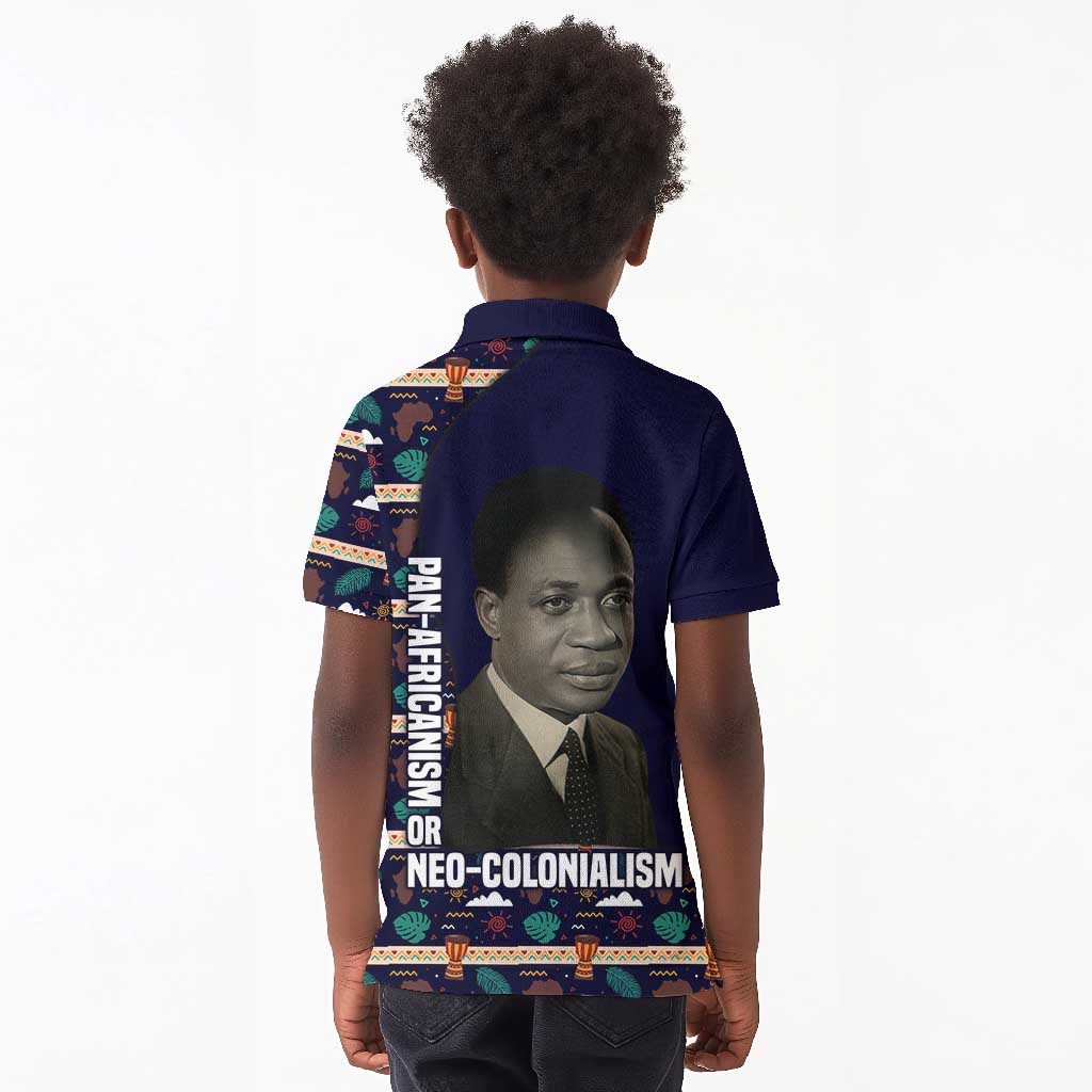 Kwame Nkrumah Kid Polo Shirt Ghana Pan-African Print Design Portrait and Anti-Colonial Legacy Tribute - Wonder Print Shop