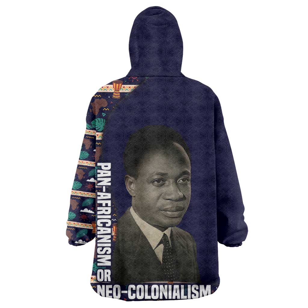 Kwame Nkrumah Kid Wearable Blanket Hoodie Ghana Pan-African Print Design Portrait and Anti-Colonial Legacy Tribute - Wonder Print Shop