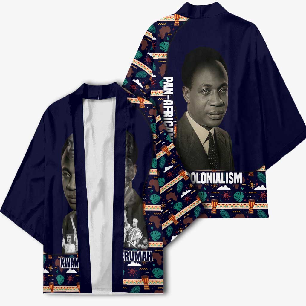 Kwame Nkrumah Kimono Ghana Pan-African Print Design Portrait and Anti-Colonial Legacy Tribute - Wonder Print Shop