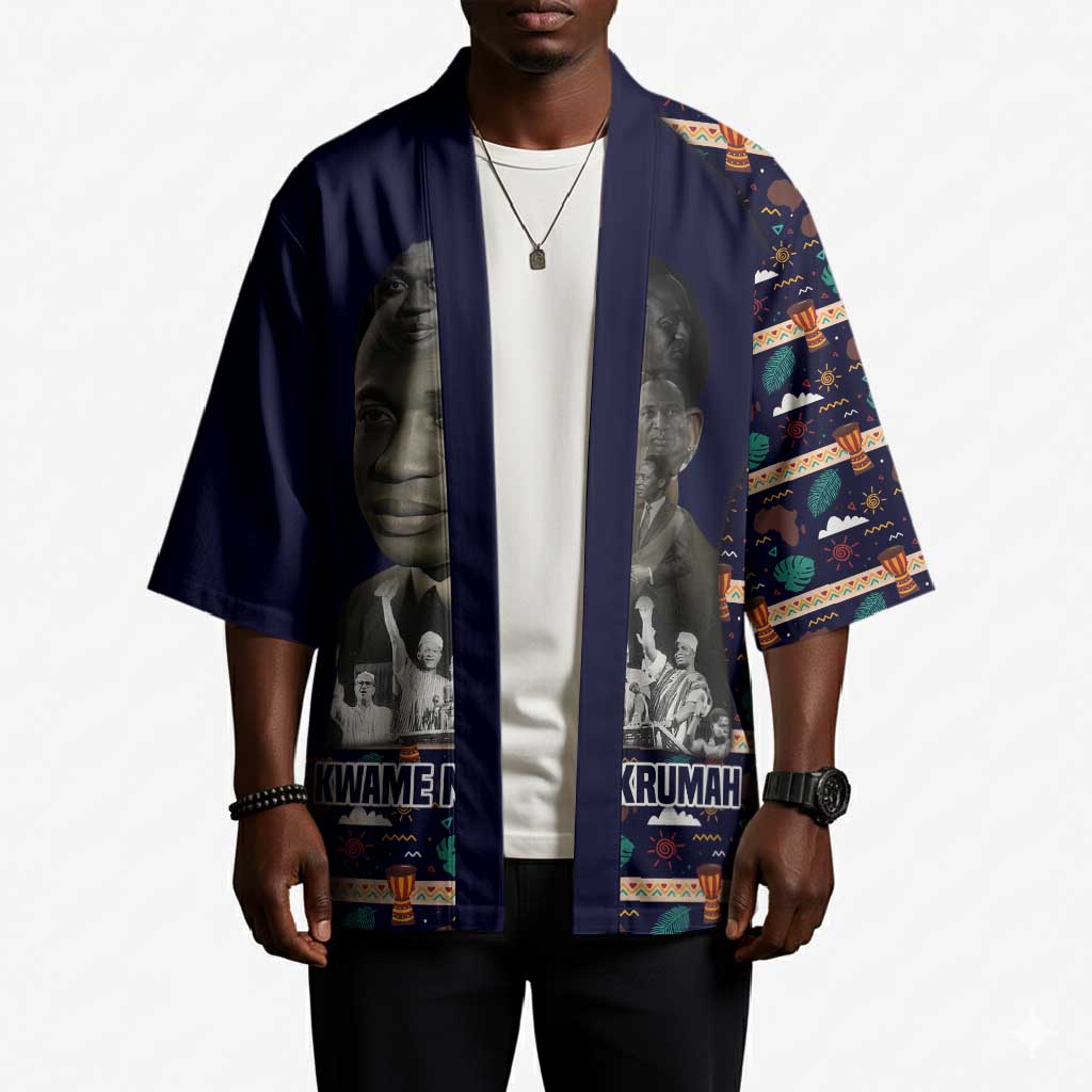 Kwame Nkrumah Kimono Ghana Pan-African Print Design Portrait and Anti-Colonial Legacy Tribute - Wonder Print Shop