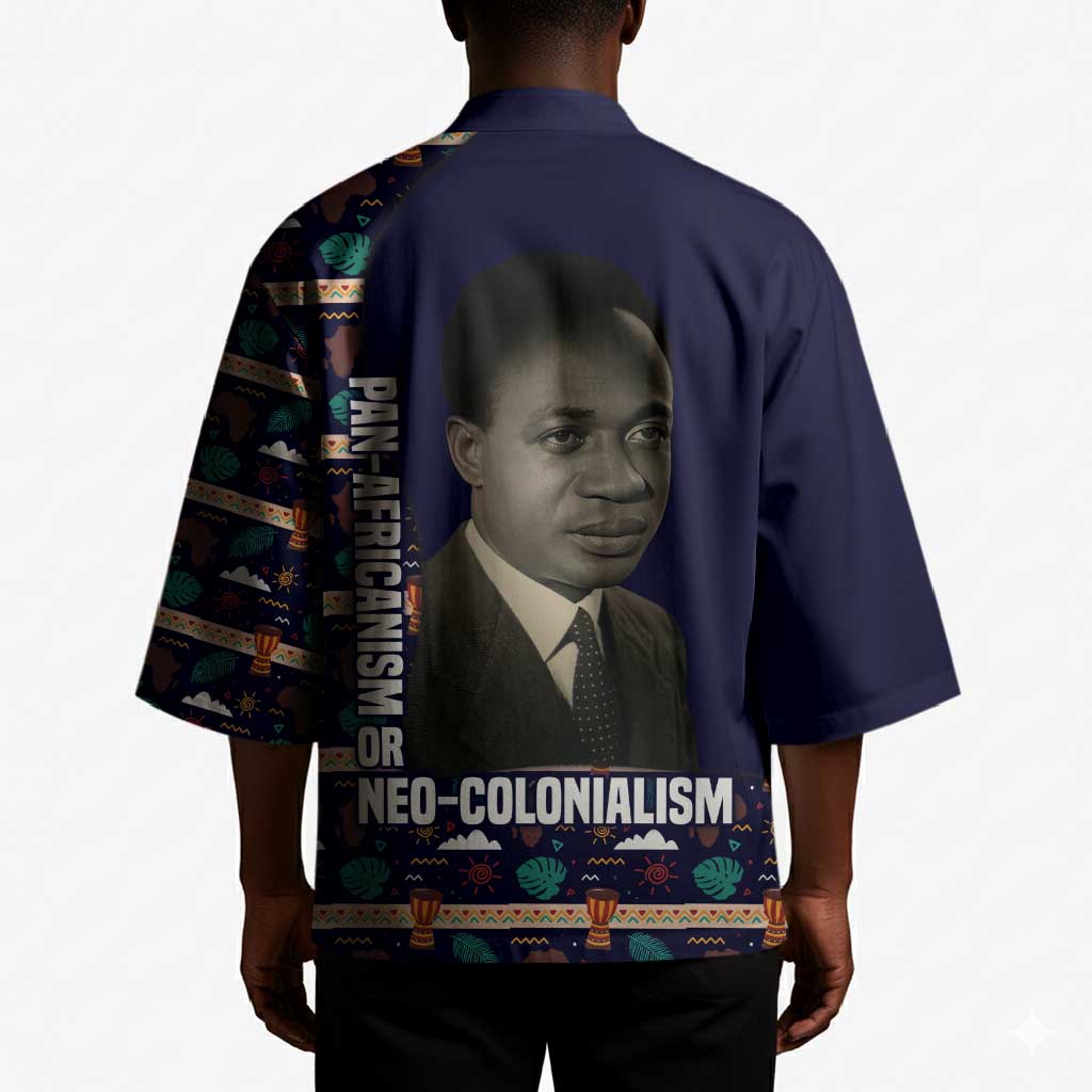 Kwame Nkrumah Kimono Ghana Pan-African Print Design Portrait and Anti-Colonial Legacy Tribute - Wonder Print Shop