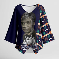 Kwame Nkrumah Kimono Sleeve Blouse Ghana Pan-African Print Design Portrait and Anti-Colonial Legacy Tribute - Wonder Print Shop